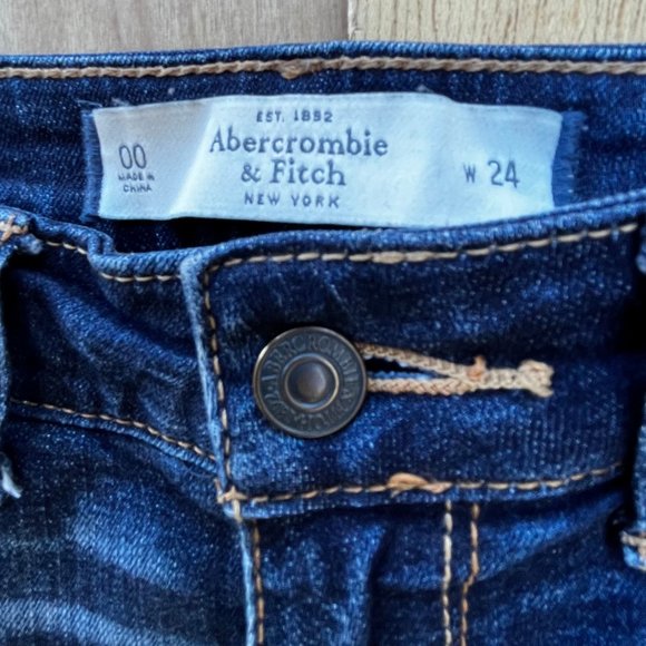 ABERCROMBIE & FITCH SKINNY LOW RISE Women’s Embellished Jeans sz W24 / 00 - Picture 5 of 13